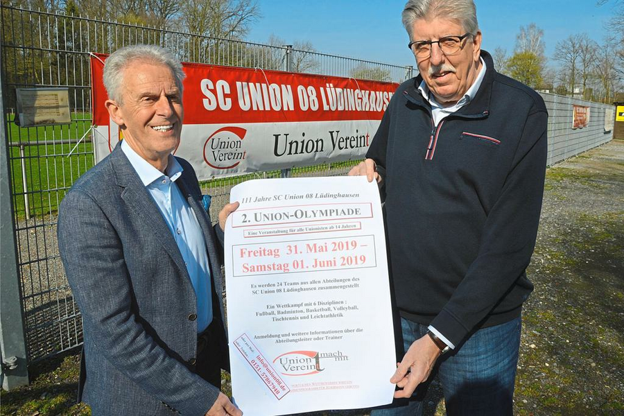 Der Vereinsvorsitzende Michael Schnaase (l.) und Organisator Norbert Kreß laden alle Mitglieder zur „Union-Olympiade“ ein. Foto: Markus Kleymann