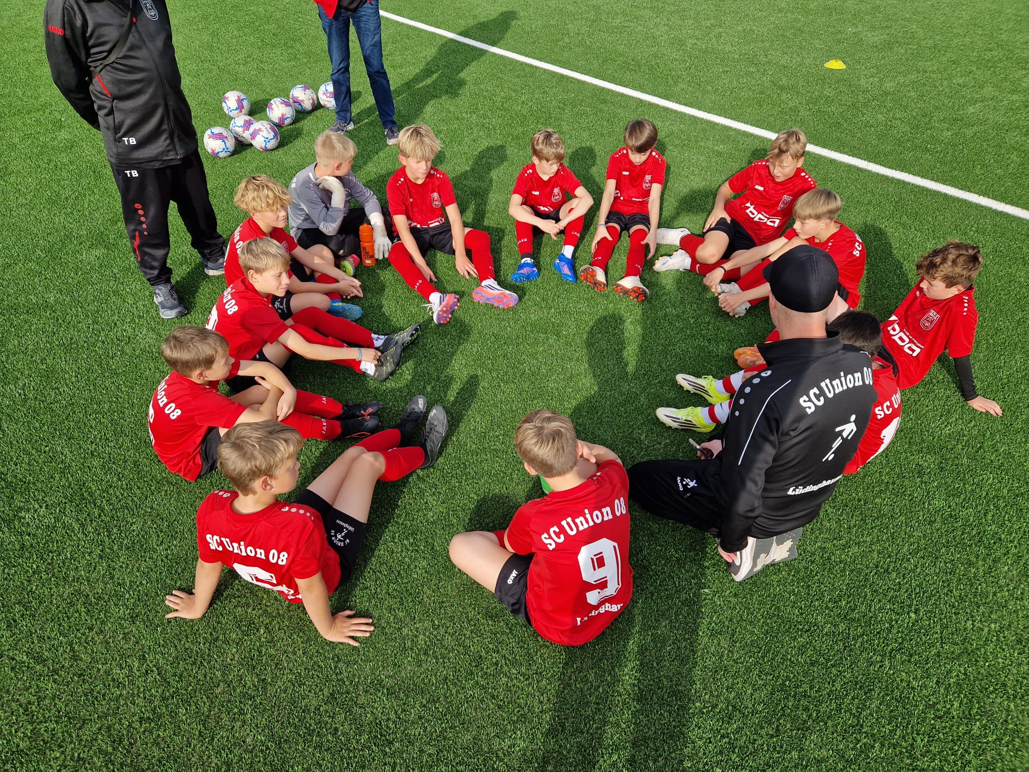 Foto: Mannschaftsbesprechung der E1 SC Union 08 Lüdinghausen 